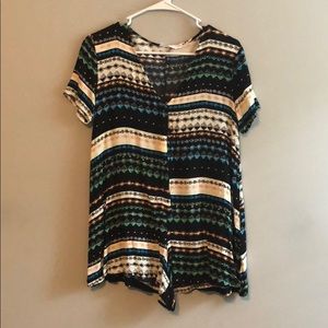 Fun Print T-shirt Romper